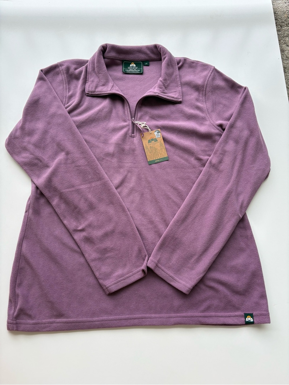 NWT Eastern Mountain Sports Womens Dusky Purple Half-Zip Fleece Pullover. Size L